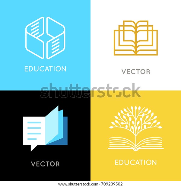 Vector Set Abstract Logo Design Templates Stock Vector Royalty Free