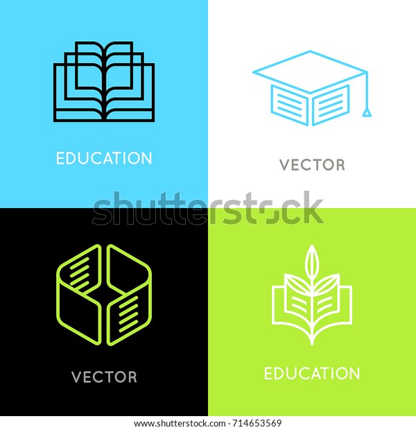 Vector Set Abstract Logo Design Templates Stock Vector Royalty