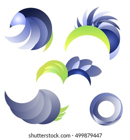 Vector set with abstract logos 