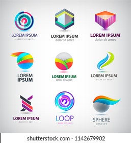 Set Abstract Circle Logo Stock Vector (Royalty Free) 1354109885