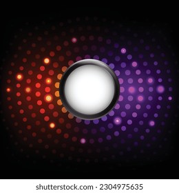 Vector set of abstract luxury circles shape with glitter dots on dark background