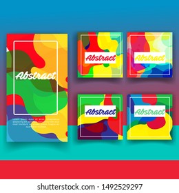 Vector set of abstract memphis style retro background with multicolored Great for greeting, wedding cards,cover, banner and invitation