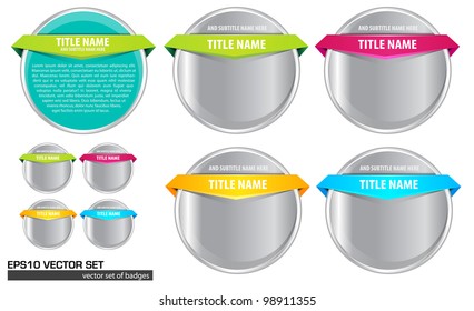 Conjunto vectorial de banners abstractos de metal para texto