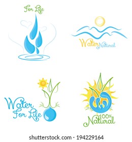 Vector Set Of Abstract Nature Icons Isolated 