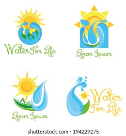 Vector Set Of Abstract Nature Icons Isolated 