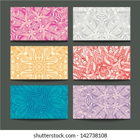 vector set of abstract ornamental labels