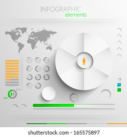 vector set of abstract paper infographic elements for print or web design 
