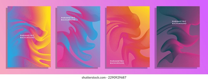 Vector set abstract parametric cover design, for cover, magazine, catalog, flyer, poster, etc.