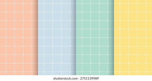 Vector Set of Abstract Plaid Pattern Background