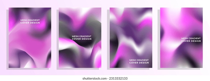 Vector set abstract purple blurred pearl cover design for cover, poster, magazine, catalog, flyer, brochure, etc.