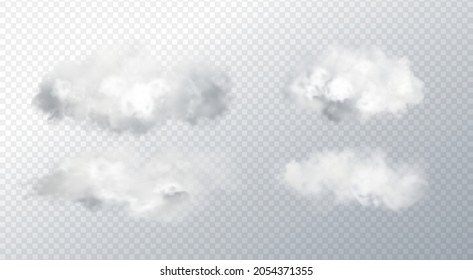 Vector set Abstract realistic fog cloud design element