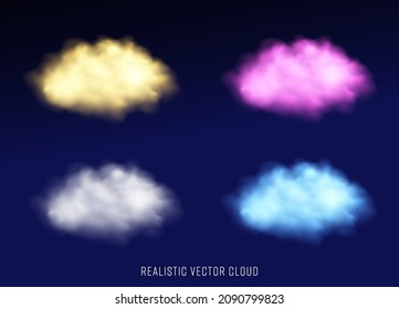 Vector set Abstract realistic fog cloud design element