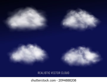 Vectorset Abstraktes realistisches Nebelwolkendesign-Element