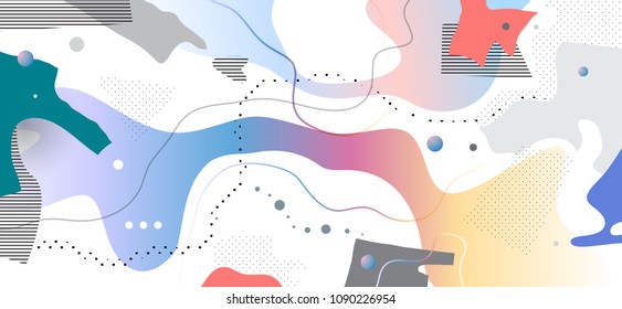 Vector set of abstract retro background with geometric shapes 