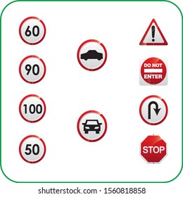 Vector set of abstract road signs