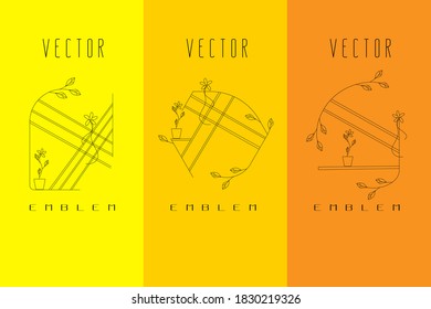 Vector set of abstract royal color creative backgrounds with social media story and elegant emblems template vector illustration