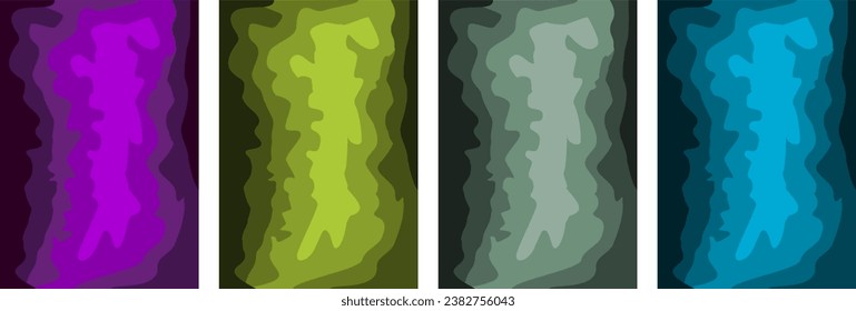 Vector set - Abstract shapes with camouflage pattern
