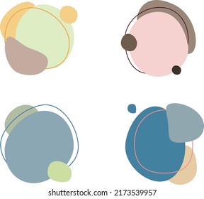 Vector set of abstract shapes in minimal trendy style, design templates for social media stories and bloggers simple, stylish and minimal design