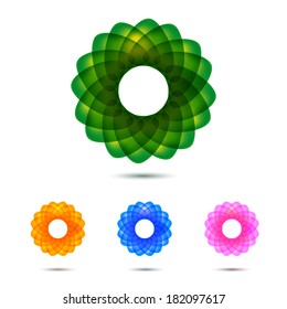 Vector set of abstract spring circle elements. 