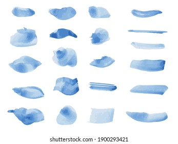 Vector set of abstract stains for the design of stylish backgrounds and textures. Simulate watercolor brush strokes.
