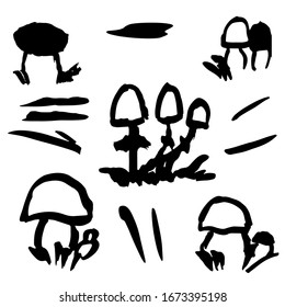 Vector set of abstract strokes and spots