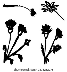 Vector set of abstract strokes and spots