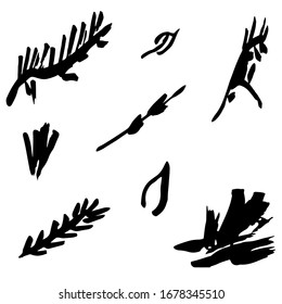 Vector set of abstract strokes and spots