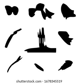 Vector set of abstract strokes and spots