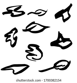 Vector set of abstract strokes and spots