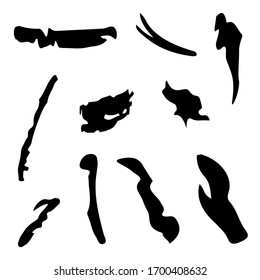 Vector set of abstract strokes and spots