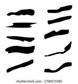 Vector set of abstract strokes and spots