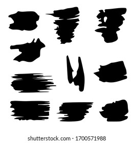 Vector set of abstract strokes and spots