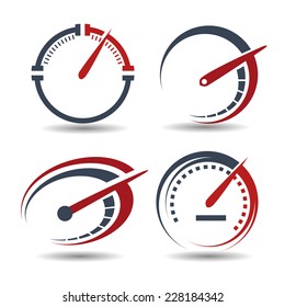 vector set of abstract tachometers speedometers idea for the concept of logo