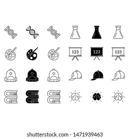 vector set of academy icon pack