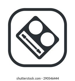 Vector set of accessories for a makeup: lipstick, shadow, ink, powder