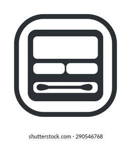 Vector set of accessories for a makeup: lipstick, shadow, ink, powder