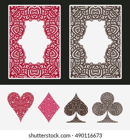 Vector set of Ace card celtic ornament design. Design elements. Perfect set for any other kind of design. Isolated. Layered. Fully editable. 