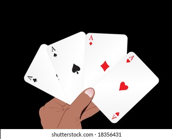 vector set of ace on abstract playing card background