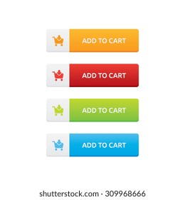 Vector Set of Add To Cart Buttons