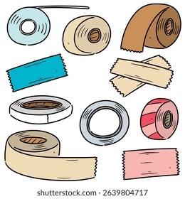 vector set of adhesive tape