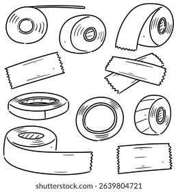 vector set of adhesive tape