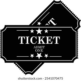 Vector set of admit one tickets template. Ticket for cinema,movie,circus,theater,film,festival,casino,club,music. vector eps10