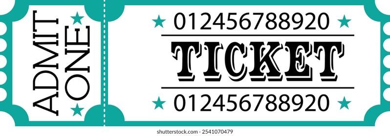 Vector set of admit one tickets template. Ticket for cinema,movie,circus,theater,film,festival,casino,club,music. vector eps10