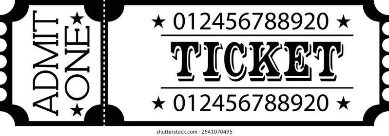 Vector set of admit one tickets template. Ticket for cinema,movie,circus,theater,film,festival,casino,club,music. vector eps10