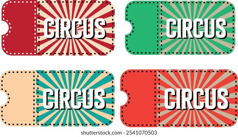 Vector set of admit one tickets template. Ticket for cinema,movie,circus,theater,film,festival,casino,club,music. vector eps10