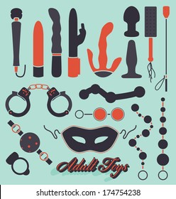 Vector Set: Adult Sex Toys Silhouettes