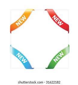 Conjunto de vetores anunciando fitas angulares "New"