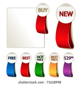 Vector set of advertising labels