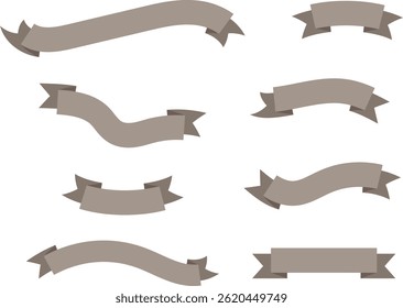Conjunto de Vector de cintas marrones estéticas, Anuncios y etiqueta