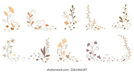 Vector set of aesthetic flowers designs on white background for card designs, wedding, spring elements, paper decorations, Scrapbook, postcard, digital print, paper patterns and more 